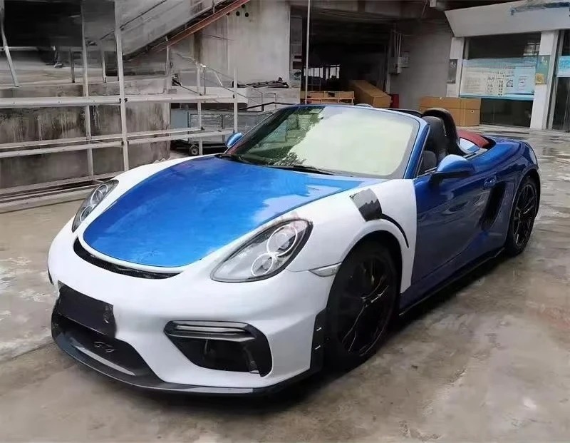 Factory Price GT4 Style Rear Lip Spoiler Body Car Bumpers Side Vents Gt Body Kit Front Bumper for  981 Cayman Boxster